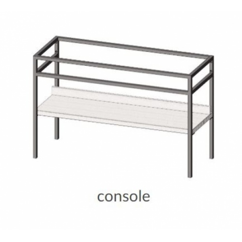 Meuble double-vasque STEEL 120 cm - Acier Blanc + Hêtre Lamina Foncé Steel console 120 cm Meuble double-vasque STEEL 120 cm - Acier Blanc + Hêtre Lamina Foncé Steel console 120 cm