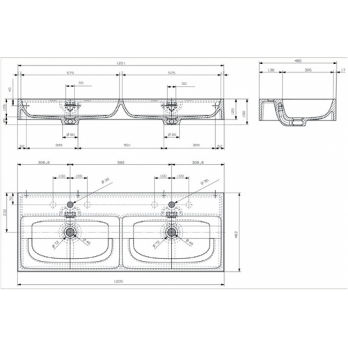 Meuble double-vasque STEEL 120 cm - Acier Blanc + Hêtre Lamina Foncé Vasque steel seplan 120cm Meuble double-vasque STEEL 120 cm - Acier Blanc + Hêtre Lamina Foncé Vasque steel seplan 120cm