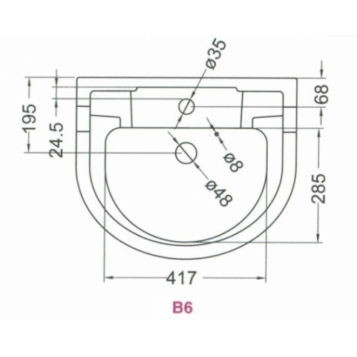 Vasque ronde et demi-colonne Edouardien BURLINGTON B6 schéma Vasque ronde et demi-colonne Edouardien BURLINGTON B6 schéma