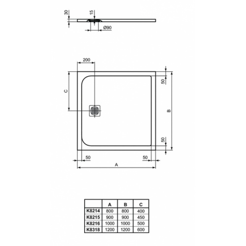 Receveur de douche Ultra Flat S - Blanc Pur - 100x100 cm Idealstandard ultra flat s carré dimensions Receveur de douche Ultra Flat S - Blanc Pur - 100x100 cm Idealstandard ultra flat s carré dimensions