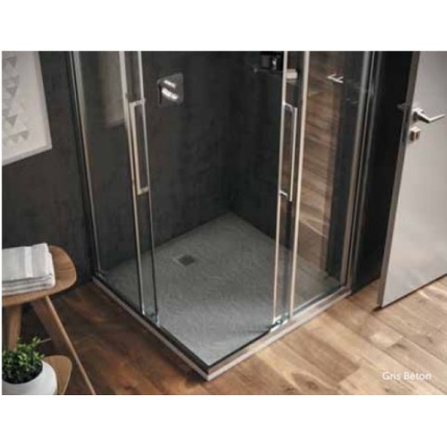 Receveur de douche Ultra Flat S - Blanc Pur - 100x100 cm Is ultra flat s carré gris béton Receveur de douche Ultra Flat S - Blanc Pur - 100x100 cm Is ultra flat s carré gris béton