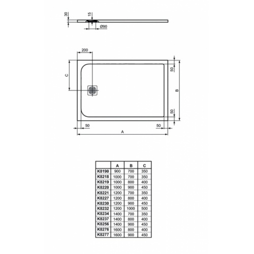 Receveur de douche Ideal Standard® ULTRAFLAT-S i.LIFE rectangulaire 160x80  cm résine blanc - Iperceramica