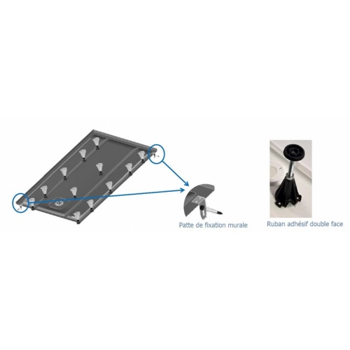 Set de 6 pieds réglables pour receveurs Ultra Flat S Equerre de fixation kit pieds Set de 6 pieds réglables pour receveurs Ultra Flat S Equerre de fixation kit pieds