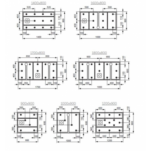 Set de 6 pieds réglables pour receveurs Ultra Flat S Position pieds ultra flat 2 Set de 6 pieds réglables pour receveurs Ultra Flat S Position pieds ultra flat 2