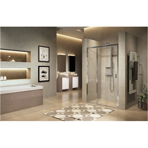 Paroi de douche 2 portes coulissantes + 1 fixe LUNES 2.0 3PH 95 cm - Transparent - Chromé - Ouv. Gauche 0 3ph transparent chromé gauche Paroi de douche 2 portes coulissantes + 1 fixe LUNES 2.0 3PH 95 cm - Transparent - Chromé - Ouv. Gauche 0 3ph transparent chromé gauche