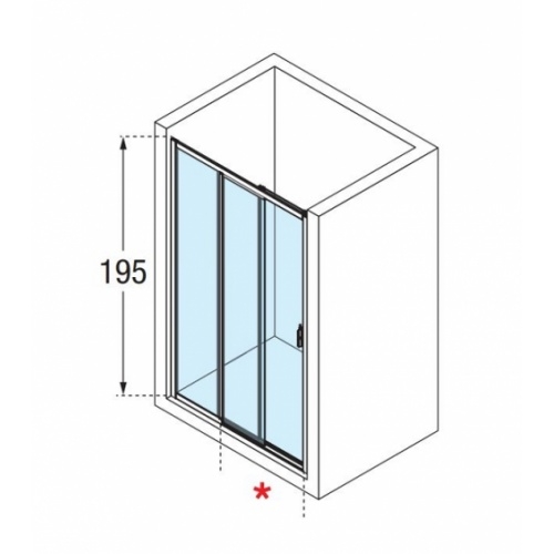 Paroi de douche 2 portes coulissantes + 1 fixe LUNES 2.0 3PH 95 cm - Transparent - Chromé - Ouv. Gauche 0 3ph schéma Paroi de douche 2 portes coulissantes + 1 fixe LUNES 2.0 3PH 95 cm - Transparent - Chromé - Ouv. Gauche 0 3ph schéma