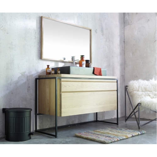 Meuble simple vasque BELT 114 cm Chêne Massif Meuble simple vasque BELT 114 cm Chêne Massif