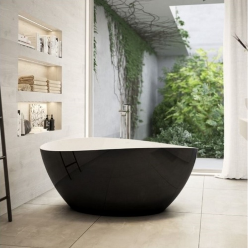 Baignoire îlot ovale ILLUSION Black et White 154x80cm Baignoire îlot ovale ILLUSION Black et White 154x80cm