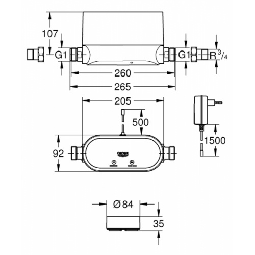 Détecteur de fuite d'eau GROHE Sense Guard Kit 100034571 Détecteur de fuite d'eau GROHE Sense Guard Kit 100034571