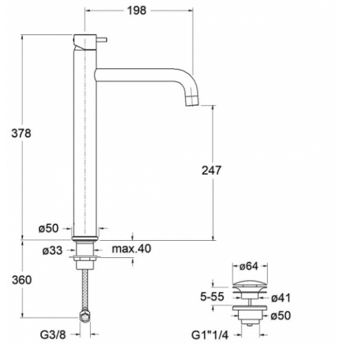 Mitigeur lavabo haut WHITEMAT Triverde - TV22224 Tv22224 schéma Mitigeur lavabo haut WHITEMAT Triverde - TV22224 Tv22224 schéma