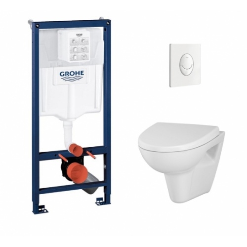 Pack WC Grohé Rapid SL Mural + Cuvette VELVET + Plaque Blanche**