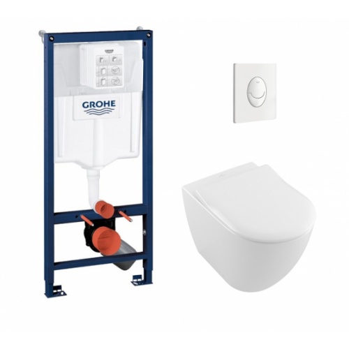 Pack WC Grohé Rapid SL Mural + Cuvette Subway 2.0 sans bride + Plaque Blanche** Pack WC Grohé Rapid SL Mural + Cuvette Subway 2.0 sans bride + Plaque Blanche**