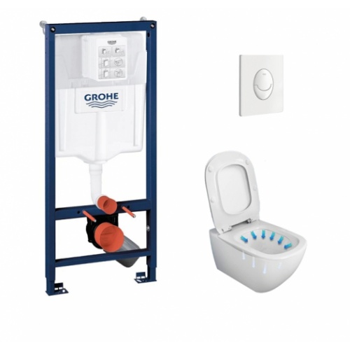 Pack WC Grohé Rapid SL Mural + Cuvette sans bride Tesi AquaBlade + Plaque Blanche** Pack WC Grohé Rapid SL Mural + Cuvette sans bride Tesi AquaBlade + Plaque Blanche**