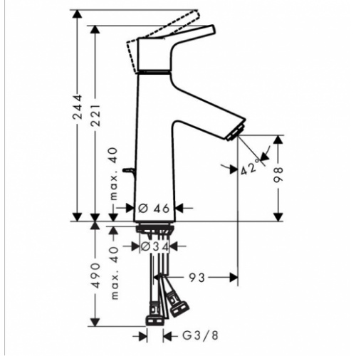 Mitigeur lavabo avec tirette TALIS S100 CoolStart - 72022000 Talis s100 72 022 000 schéma Mitigeur lavabo avec tirette TALIS S100 CoolStart - 72022000 Talis s100 72 022 000 schéma