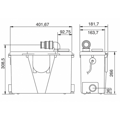 Pompe de relevage eaux usées spéciale lave linge et baignoire