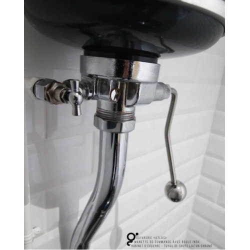 Ensemble complet sanitaire Griffon - Cuvette au sol Zoom avec boule inox Ensemble complet sanitaire Griffon - Cuvette au sol Zoom avec boule inox