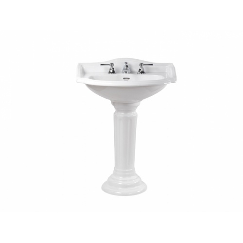 Lavabo 3 trous + colonne rétro céramique blanche Julia Lavabo 3 trous + colonne rétro céramique blanche Julia