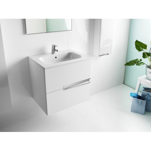 Meuble simple vasque Victoria-N Blanc brillant - 70 cm Victoria n oval sv blc 60