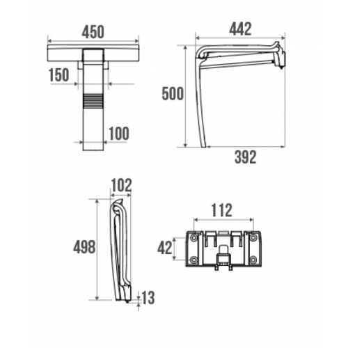 Siège de douche escamotable ARSIS Fantasy - Anthracite et Mosaique Schéma siège arsis Siège de douche escamotable ARSIS Fantasy - Anthracite et Mosaique Schéma siège arsis