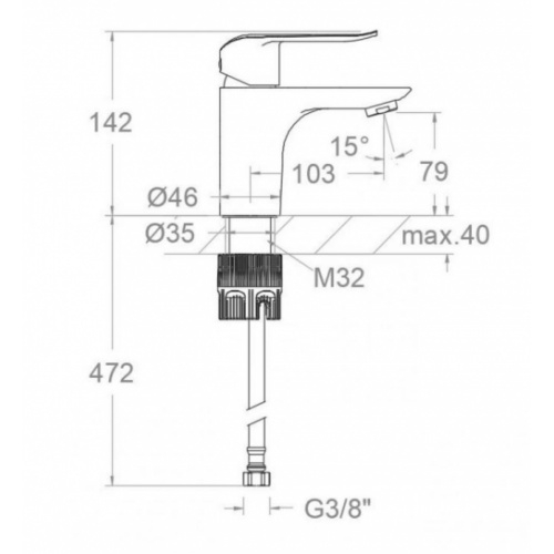 Mitigeur lavabo YPSILON Plus - Ramon Soler* Ypsilon 6402 Schéma Mitigeur lavabo YPSILON Plus - Ramon Soler* Ypsilon 6402 Schéma