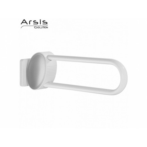 Barre d'appui relevable Blanc/Chromé 60cm Arsis 048960 Barre relevable arsis 600 mm alu epoxy blanc chrome mat