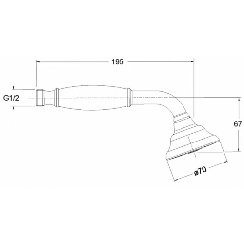 Douchette rétro CHAMBORD Chromé - PDCH002 Pdch002 schéma Douchette rétro CHAMBORD Chromé - PDCH002 Pdch002 schéma