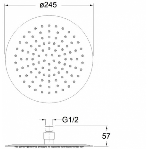 Pomme de douche Sandwich Ronde 25 cm - PD04851 Pd04851 schéma Pomme de douche Sandwich Ronde 25 cm - PD04851 Pd04851 schéma