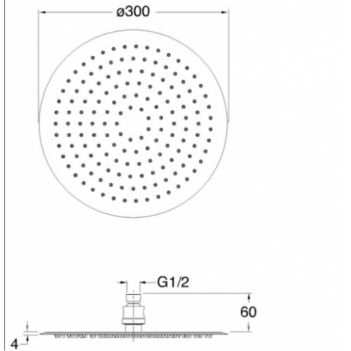 Pomme de douche Sandwich Ronde 30 cm - SR30051 Sr30051 schéma Pomme de douche Sandwich Ronde 30 cm - SR30051 Sr30051 schéma