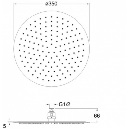Pomme de douche Sandwich Ronde 35 cm - PD04951 Pd04951 schéma Pomme de douche Sandwich Ronde 35 cm - PD04951 Pd04951 schéma