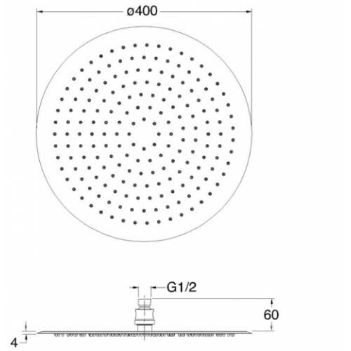 Pomme de douche Sandwich Ronde 40 cm - SR40051 Sr40051 schéma Pomme de douche Sandwich Ronde 40 cm - SR40051 Sr40051 schéma