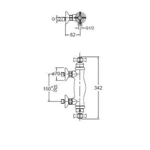 Mélangeur Douche thermostatique CHAMBORD rétro chromé - CH48151 Ch48151 plan Mélangeur Douche thermostatique CHAMBORD rétro chromé - CH48151 Ch48151 plan
