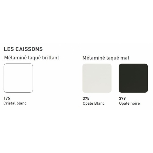 Meuble double vasque HARMONIE - Opale noire et Cottage Noyer Coloris Caisson HARMONIE