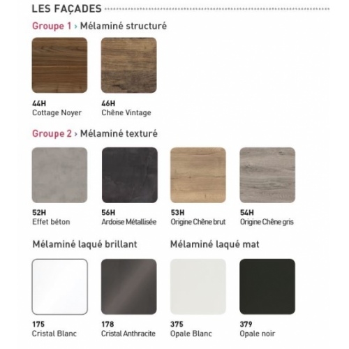 Meuble double vasque HARMONIE - Opale noire et Cottage Noyer Coloris HARMONIE