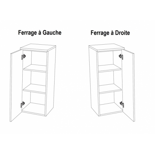 Demi-colonne 1 porte DP35 - Groupe 2 Sens de Ferrage DP35