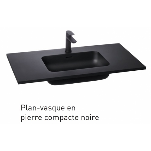 Meuble simple vasque COSY 70 cm Baltique Naturel Plan Pierre Compacte Noir Meuble simple vasque COSY 70 cm Baltique Naturel Plan Pierre Compacte Noir