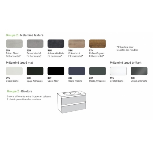 Meuble simple vasque bicolore 90 cm RIVAGE Opale Blanc et Chêne Brut Coloris RIVAGE G2 2023 Meuble simple vasque bicolore 90 cm RIVAGE Opale Blanc et Chêne Brut Coloris RIVAGE G2 2023