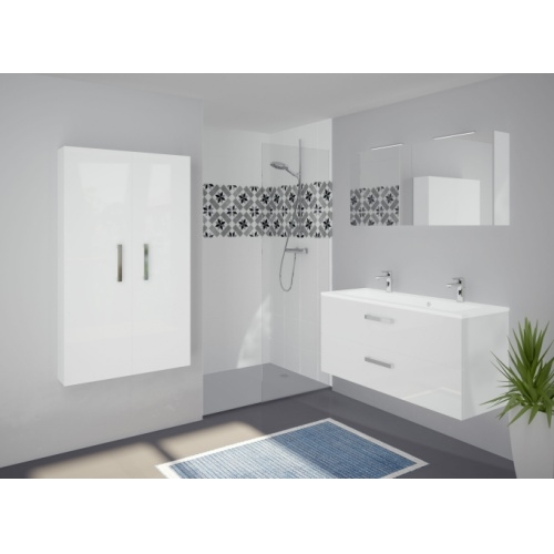 Meuble grande vasque SWING 120 cm Cristal Blanc Meuble grande vasque SWING 120 cm Cristal Blanc