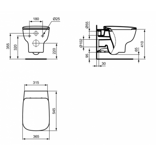 Pack WC GEBERIT UP320 + Cuvette KHEOPS Aquablade + Plaque Chromé Brillant** KHEOPS P098901-Porcher