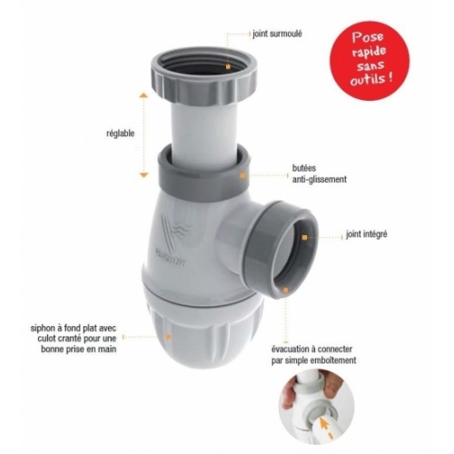 Siphon lavabo bi-matière-joint intégré CONNECTIC sortie Ø 32 - 6107* Siphon Connectic Valentin Siphon lavabo bi-matière-joint intégré CONNECTIC sortie Ø 32 - 6107* Siphon Connectic Valentin