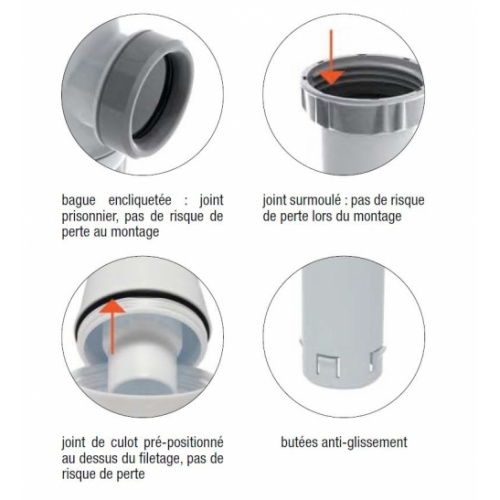 Siphon lavabo bi-matière-joint intégré CONNECTIC sortie Ø 32 - 6107* Siphon Connectic Valentin Détails Siphon lavabo bi-matière-joint intégré CONNECTIC sortie Ø 32 - 6107* Siphon Connectic Valentin Détails
