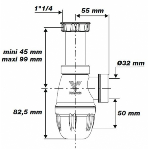 Siphon lavabo bi-matière-joint intégré CONNECTIC sortie Ø 32 - 6107* 6107-siphon-lavabo Valentin Schéma Siphon lavabo bi-matière-joint intégré CONNECTIC sortie Ø 32 - 6107* 6107-siphon-lavabo Valentin Schéma