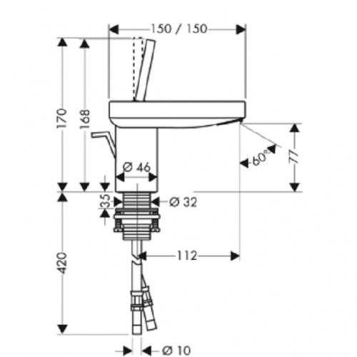 Mitigeur Lavabo Axor Starck X10070 plan 10070