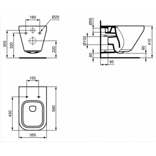 Pack WC Geberit UP320 + Cuvette AquaBlade TONIC II + Sigma Chromé Brillant TONIC II Schéma Pack WC Geberit UP320 + Cuvette AquaBlade TONIC II + Sigma Chromé Brillant TONIC II Schéma