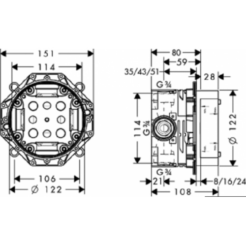 Corps d'encastrement iBox universal 01800180 plan 01800180 Corps d'encastrement iBox universal 01800180 plan 01800180