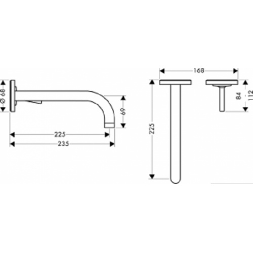 Ensemble mitigeur lavabo encastré + corps encastrement Axor Uno - 38116000+13622180 Plan 38116 Ensemble mitigeur lavabo encastré + corps encastrement Axor Uno - 38116000+13622180 Plan 38116