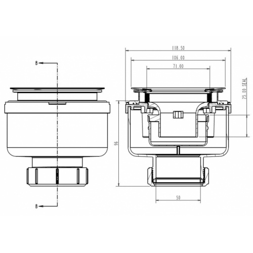 Bonde coudée Sortie Verticale - En remplacement de la bonde standard Bonde Verticlae DocciaJPG Bonde coudée Sortie Verticale - En remplacement de la bonde standard Bonde Verticlae DocciaJPG
