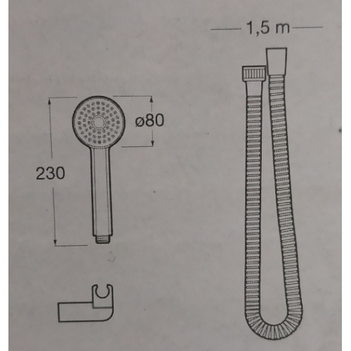 Mitigeur Douche mural TERAS avec douchette - Roca* TERAS Schéma Douchette Mitigeur Douche mural TERAS avec douchette - Roca* TERAS Schéma Douchette