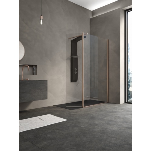 Paroi de douche fixe + volet pivotant KINESPACE DUO Cuivré 100+45cm Kinespace Duo Cuivre