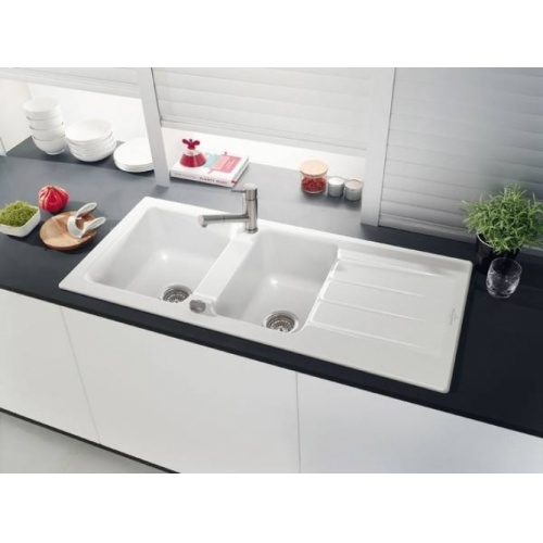 Évier en céramique ARCHITECTURA 80 Blanc - 2 bacs ARCHITECTURA_Ambiance 2 bacs Évier en céramique ARCHITECTURA 80 Blanc - 2 bacs ARCHITECTURA_Ambiance 2 bacs