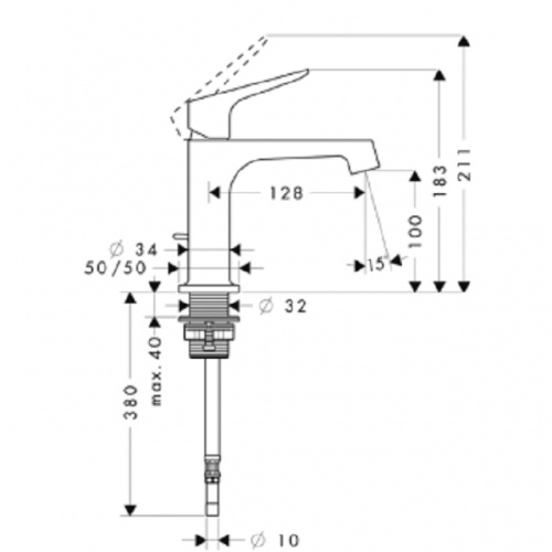 Mitigeur lavabo CITTERIO M 34010 plan 34010 Mitigeur lavabo CITTERIO M 34010 plan 34010